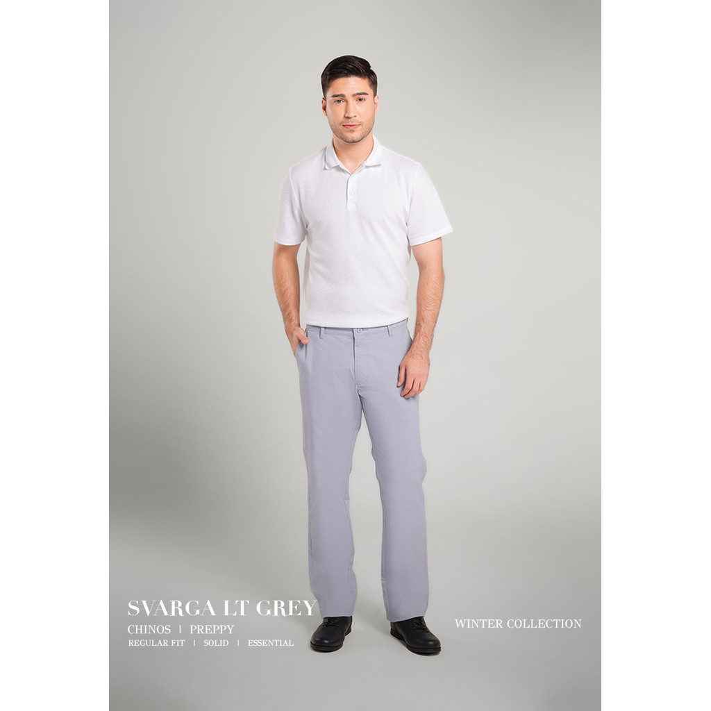 MOC Celana Panjang Chinos Pria Regular Fit Svarga - Light Grey
