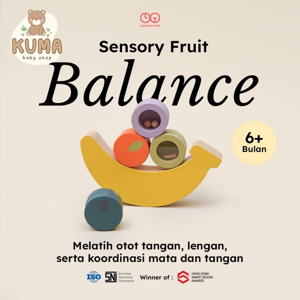 Learning Time - Sensory Fruit Balance-Stacking toys/Mainan sensorik anak 1 tahun/Mainan bayi 7 12 bu
