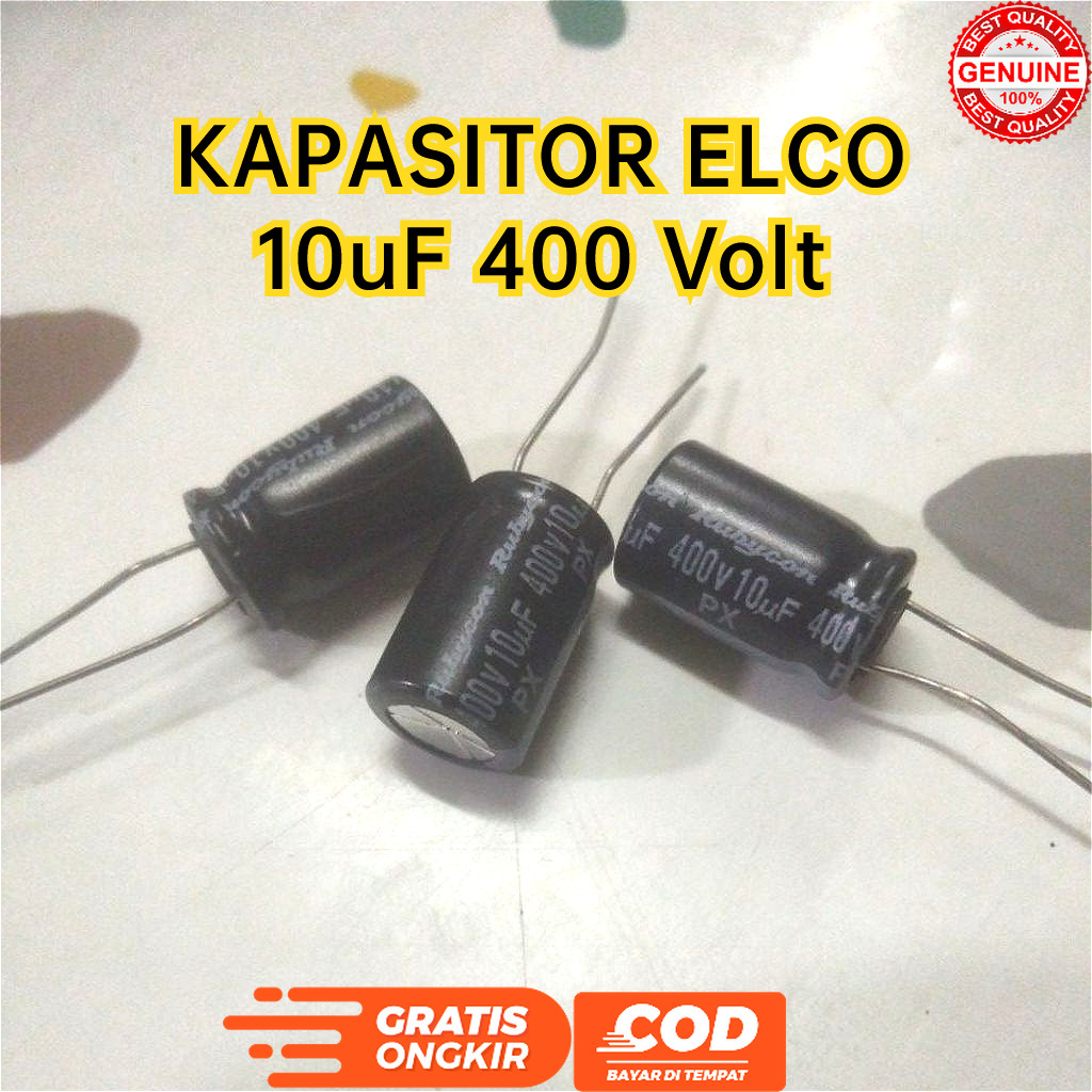 KAPASITOR ELKO 10UF 400V ELCO 10 UF 400 VOLT RUBYCON