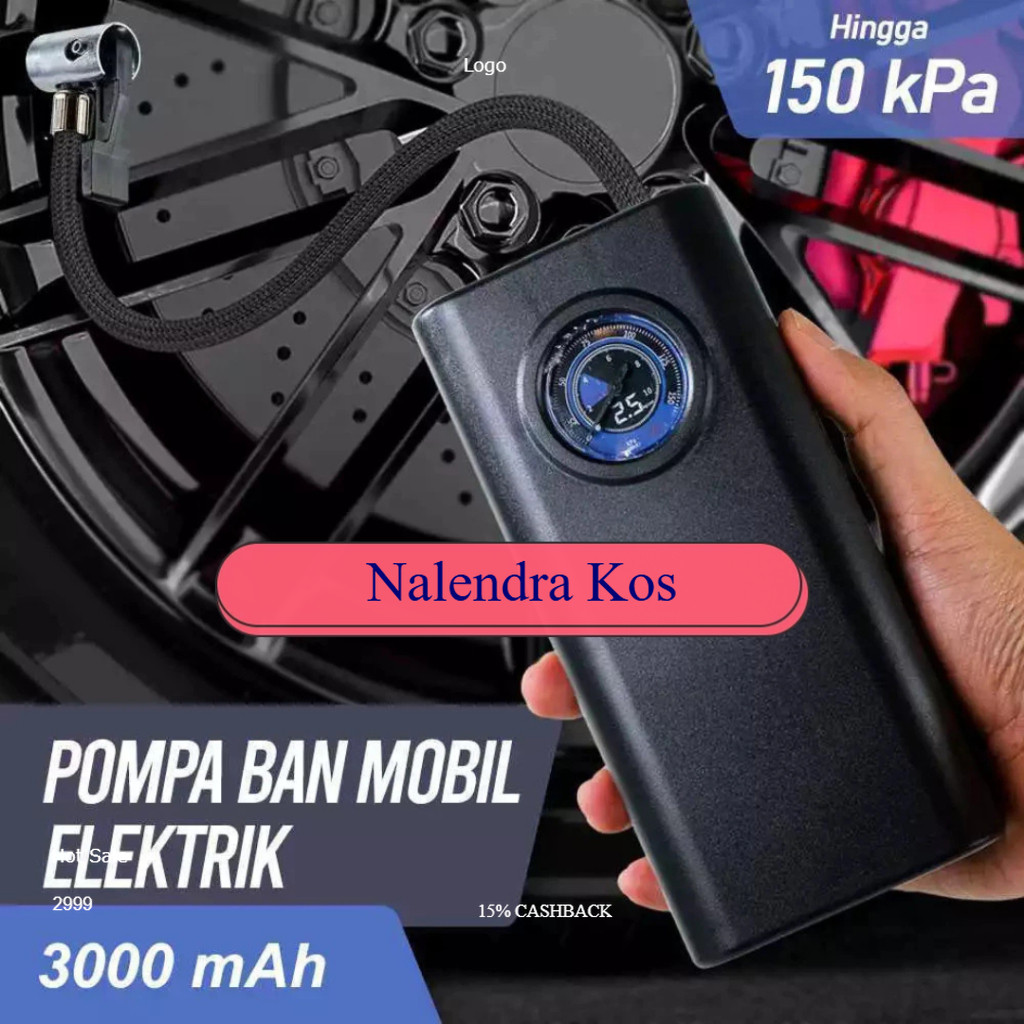 Pompa Ban Elektrik Portable Motor & Mobil & Sepeda & Bola Digital USB