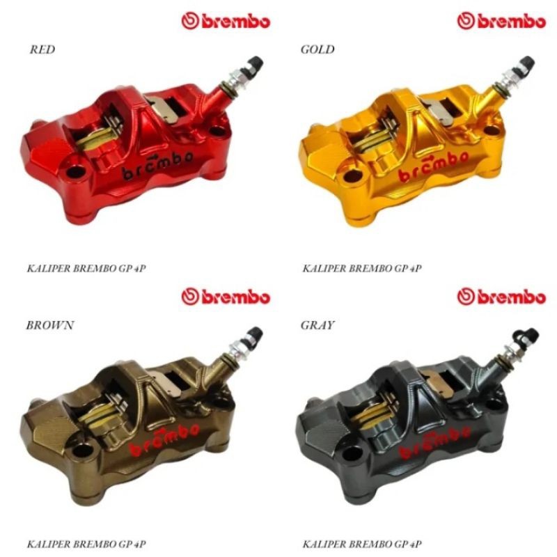 PROMO NEW MODEL KALIPER BREMBO 4PISTON 4P MONOBLOK RACING GP4 GP4RX M50 GRADE A IMPORT CNC 4PISTON P