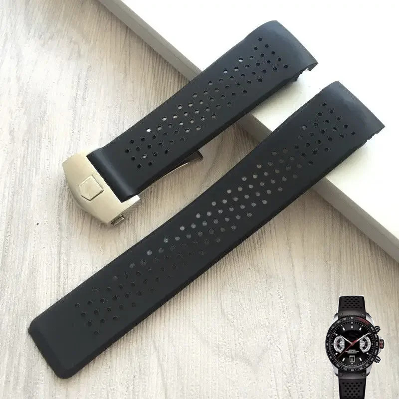 Wat Bracelet For TAG HEUER GRAND CARRERA AQUARACER Soft Silicone Wristband 22mm 24mm Men's Watc Stra