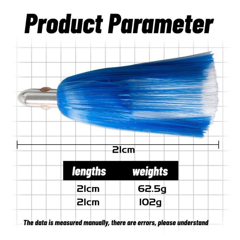 Big Game Lures Metal Trolling Lure Hair Bait DIY Jet Head Tuna Lure Marlin Bait Deep Sea TrollingBra