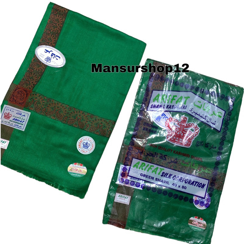 Best Seller_ Sorban Hijau Arifat Kashmiri Panjang 100 x 200cm Terlaris
