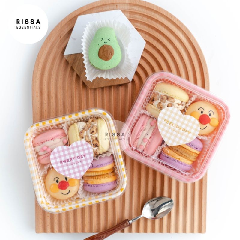 COD - [Isi 10 BOX]  Kotak Kue Gingham Kotak Packaging Lunch Box Cake Kue Pudding Dessert Box Cookies