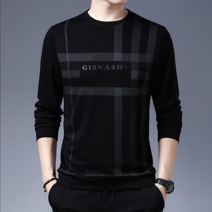 (Tama Parts Store) 9SEVEN-Baju sweater GIRVA / baju salur keren lengan panjang / baju kaos trendy ke
