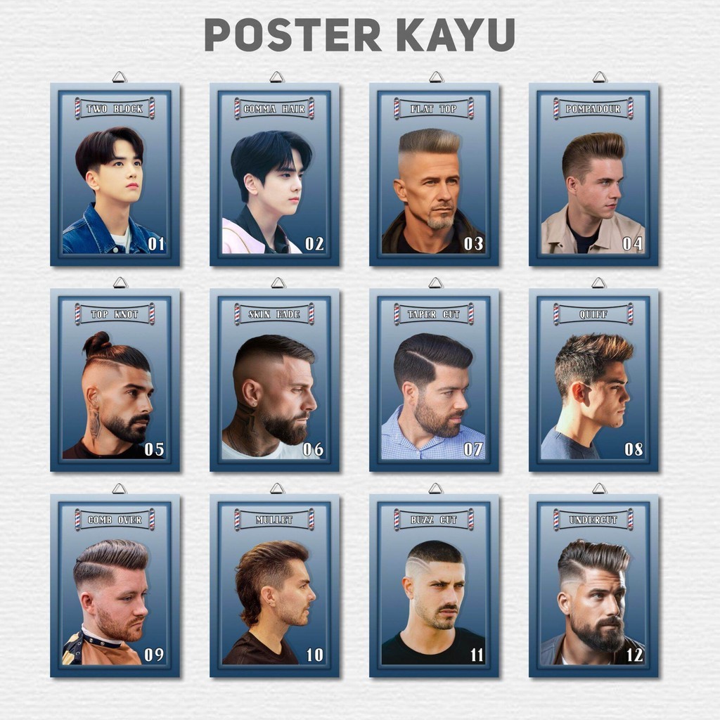 Poster kayu       152  BARBERSHOP  MODEL RAMBUT TERBARU   PANGKAS RAMBUT BARBERSHOP