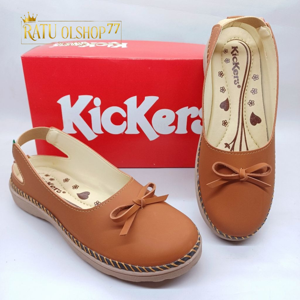 Sepatu Kickers wanita Slip On Big Size, Selop Pita outsole HR
