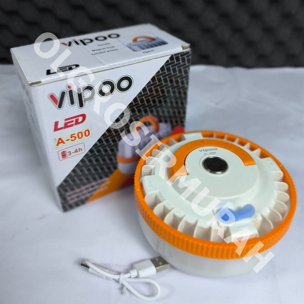 BARU Lampu Camping Emergency A-500 Lampu Mati Lampu 500watt Vipoo Cahaya Putih bisa di cas