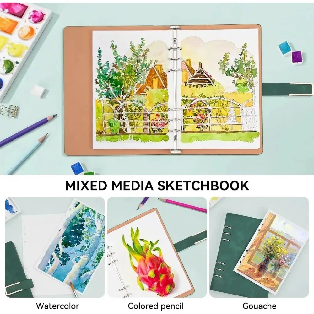 100% Cotton Watercolor Sketbook Acid Free Journal 300gsm 140lb Hot Press Art Drawing Paper Sketbook 