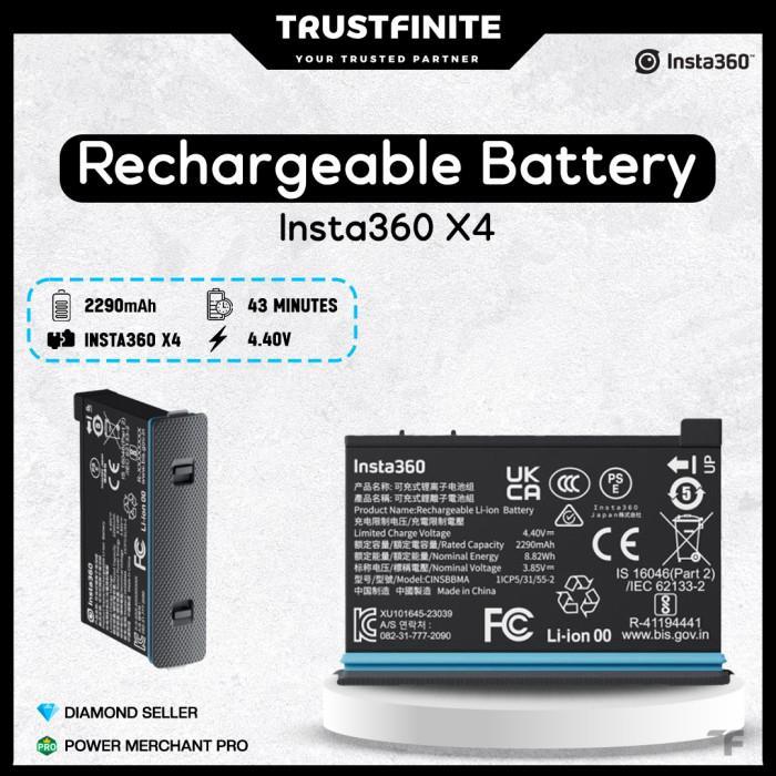 Yourfav Olshop Insta360 X4 Rechargeable Battery / Baterai Insta 360 X4 Original