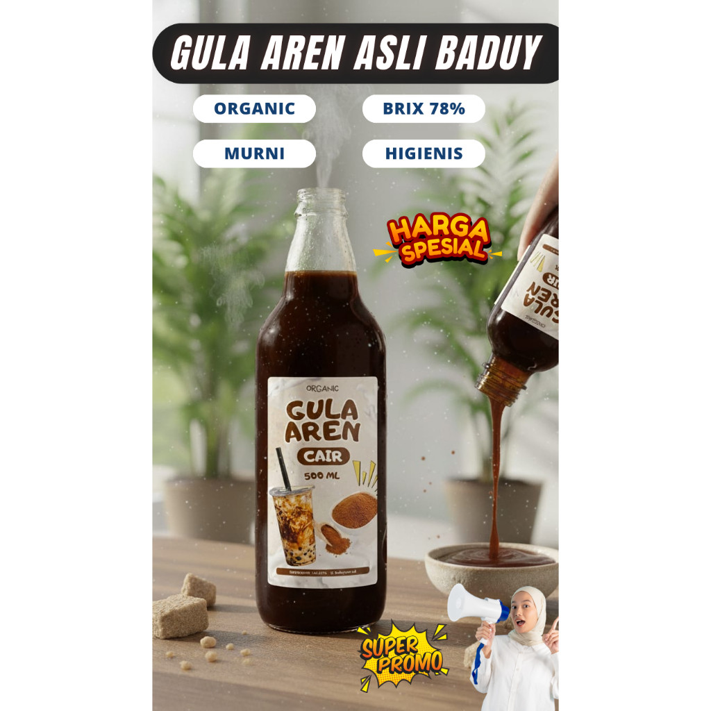 Gula Aren Cair Premium Organik 1 liter ASLI