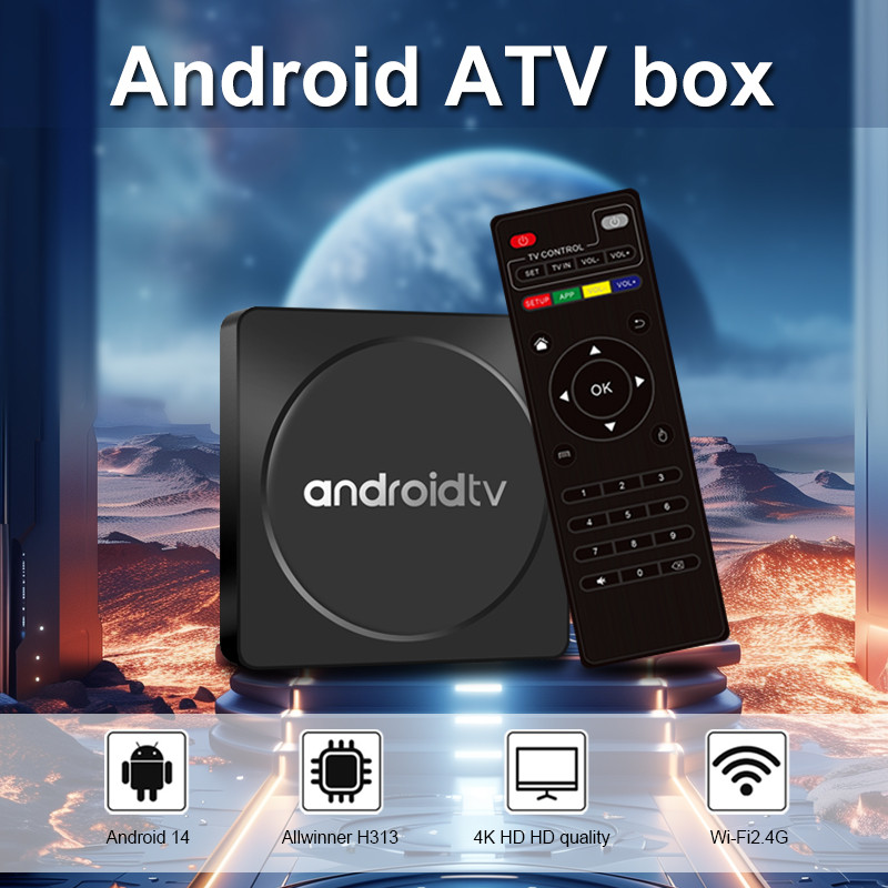 Android Smart TV Box 4K MX10-K1 H313 Wi-Fi 2.4G/5G Quad-core ARM  Cortex™-A53 Android 14 HD2.0 Googl