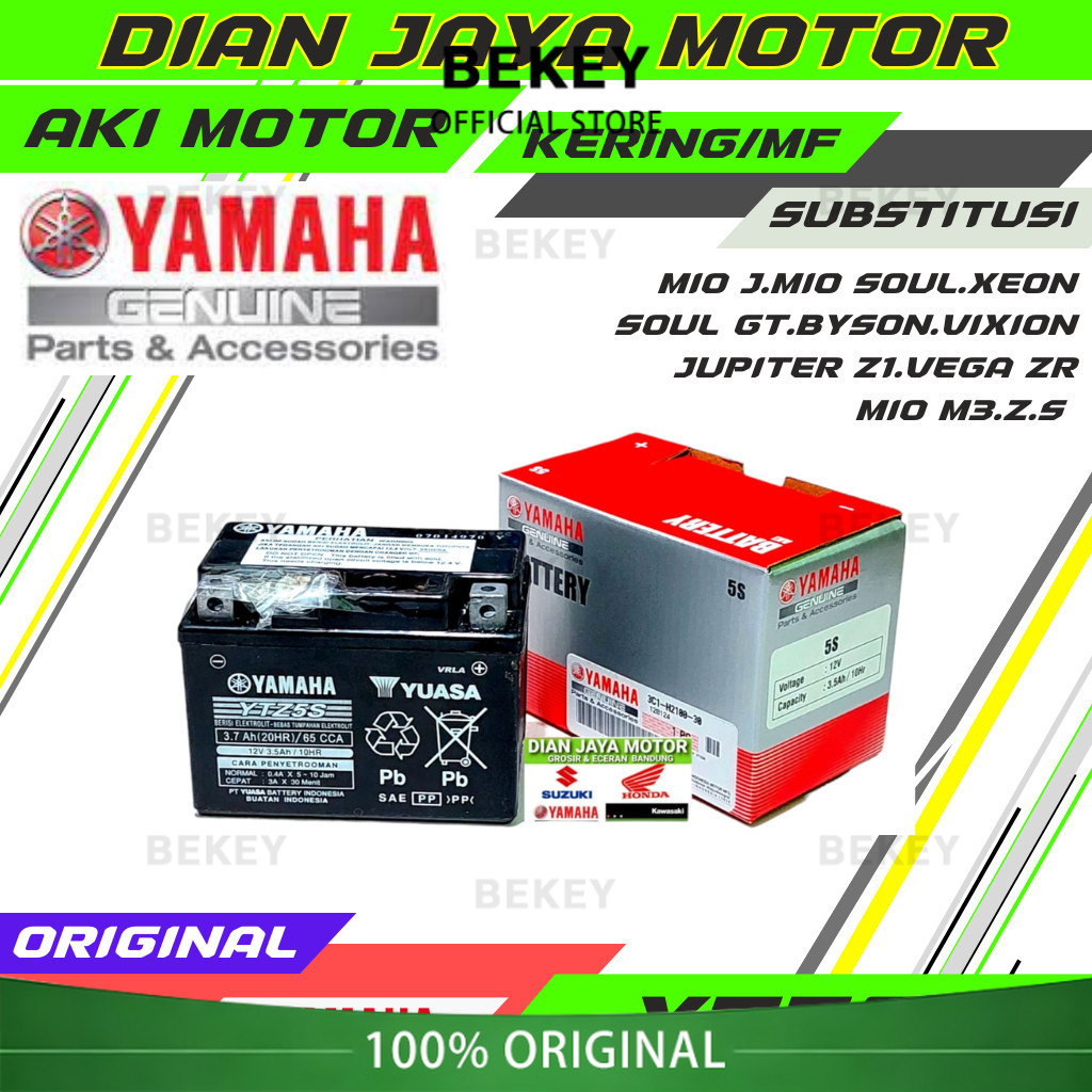 Aki Accu Motor Original YTZ5S Yamaha Vixion mio j fino125.Bison soul gt X rade Xeon. Beat vario Scoo