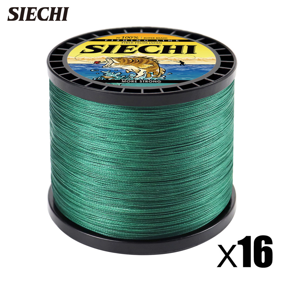 SIECHI X16 Strong 300M 500M 1000M 16 Strand Weaves PE Braided Fishing Line Multifilament 30LB 40LB 5