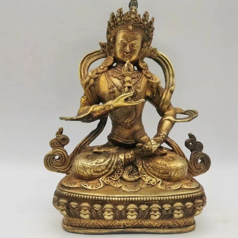 Antique Bronze Buddha Vajrasattva Statue Bodhisattva Bell Vajra CC