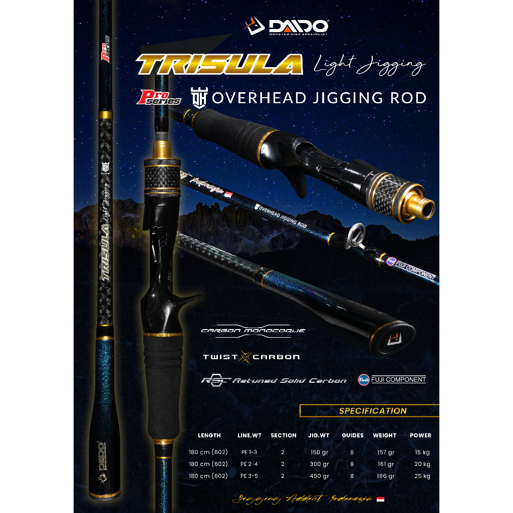 JORAN DAIDO TRISULA PRO LIGHT JIGGING SERIES 180CM PE0.8-2 PE1-3 PE2-4