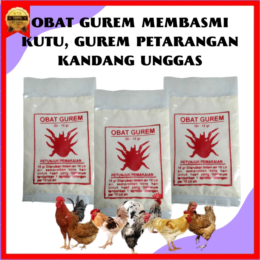PAKET HEMAT 5 PCS OBAT GUREM MEMBASMI GUREM KUTU PADA PETARANGAN KANDANG UNGGAS AYAM BURUNG DLL