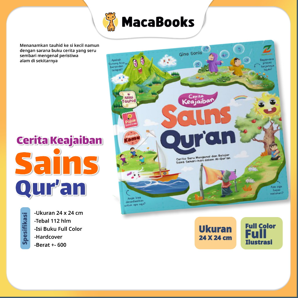 Ziyadbooks - Cerita Keajaiban Sains Quran. Buku Pengetahuan Anak Islam Hardcover. Belajar Tauhid & F