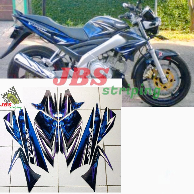 striping vixion stiker yamaha vixion old lama 2008 2009 abu biru lis body vixion viksen vision