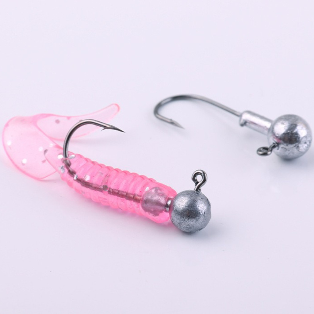 30pcs//box Soft Lure Kit Soft Fishing Lure 5cm 5.5cm 3.5g Jig Head Hook with Fishing Tackle Box Pesc