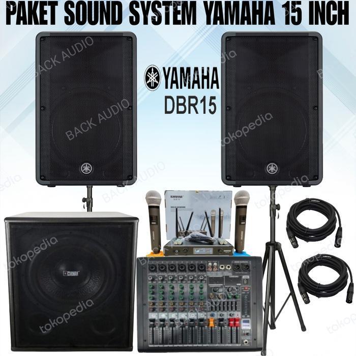PAKET SOUND SYSTEM INDOOR DAN OUTDOOR SPEAKER YAMAHA DBR 15 AKTIF