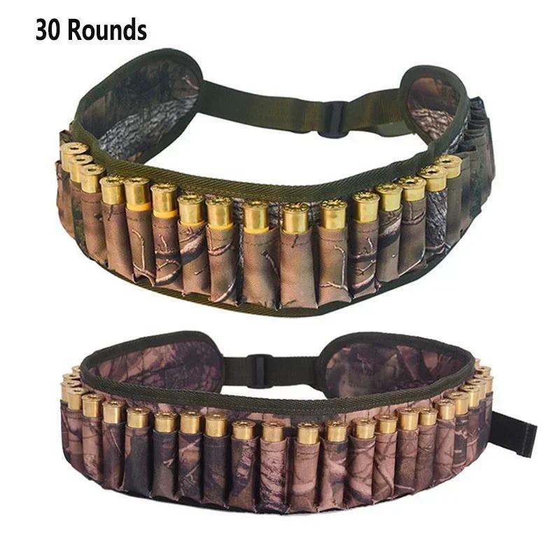 Tactical 30 Rounds Bandolier Belt 12 Gauge Cartridge Pouch Hunting Shotgun Shell Ammo Waist Belt Hol
