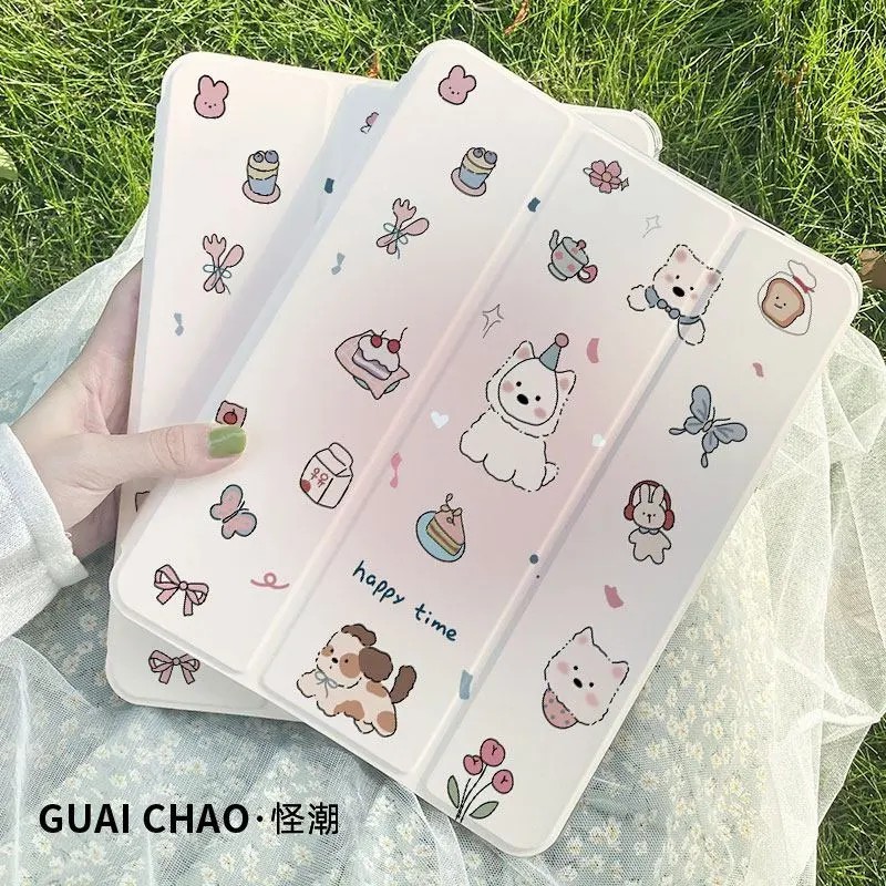 Westie yang lucu Case Tablet 2in1 Bisa Dilipat + Anti Jatuh Cocok untuk ipad Air1/2 Gen 5/6 9,7 ” /i