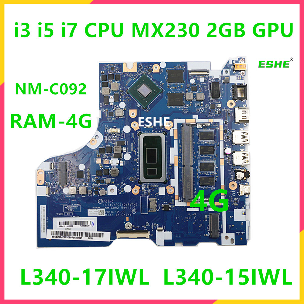 NM-C092 For Lenovo IdeaPad L340-17IWL L340-15IWL V340-17IWL Laptop Motherboard 5B20S41717 i3 i5 i7 C