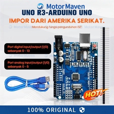 Uno R3 with Cable - Arduino Uno Complatible ATmega328p dengan kabel