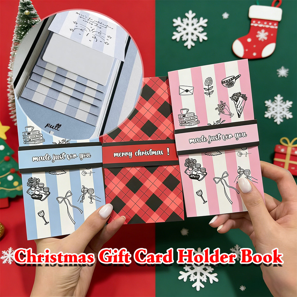 [1PC]Kartu Hadiah Natal Buatan Tangan Buku Kartu Hadiah Natal Selamat Natal, Kartu Kejutan Desain Ta