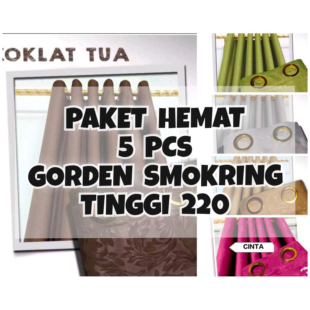 PROMO  5 PCS PAKET HEMAT GORDEN PINTU HORDENG JENDELA /3 PCS PAKET HEMAT TIRAI PINTU SMOKRING TINGGI