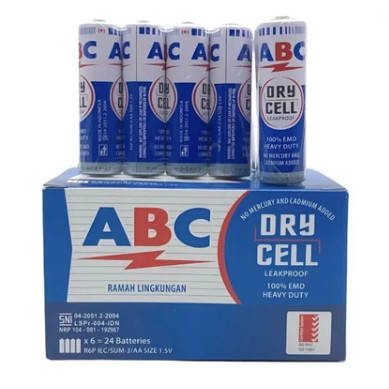 BATU BATERAI ABC BIRU AA A2 / 1 BOX ISI 24 PCS