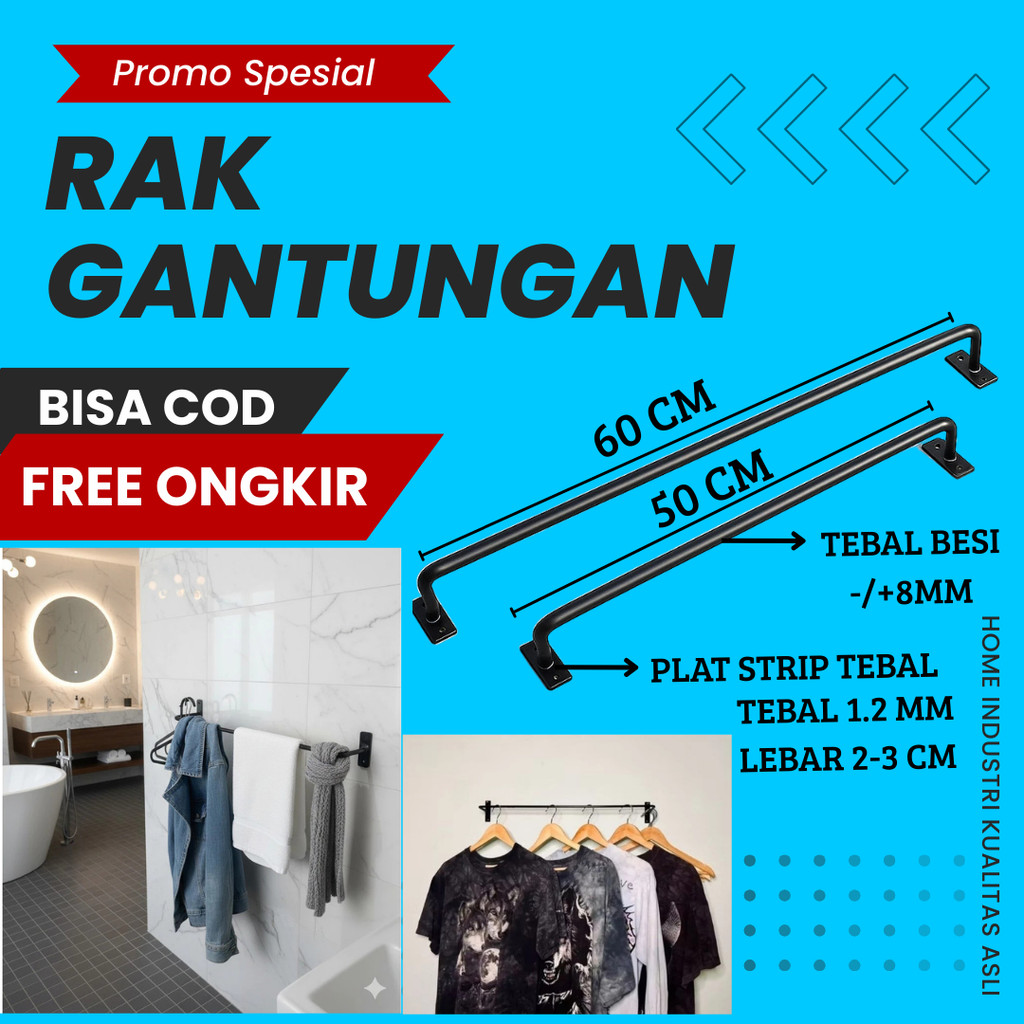 Rak Gantungan Handuk Gantungan Baju Gawang  Handuk Tempel Tembok Gantungan Handuk Tempel Dinding Rak