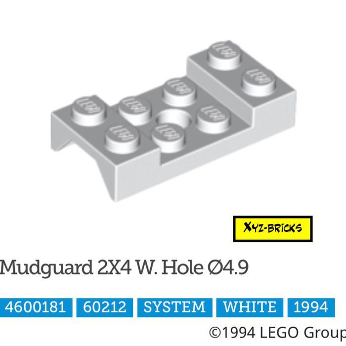 LEGO PARTS 4600181 - Mudguard 2x4 with Hole Dia 4.9 White
