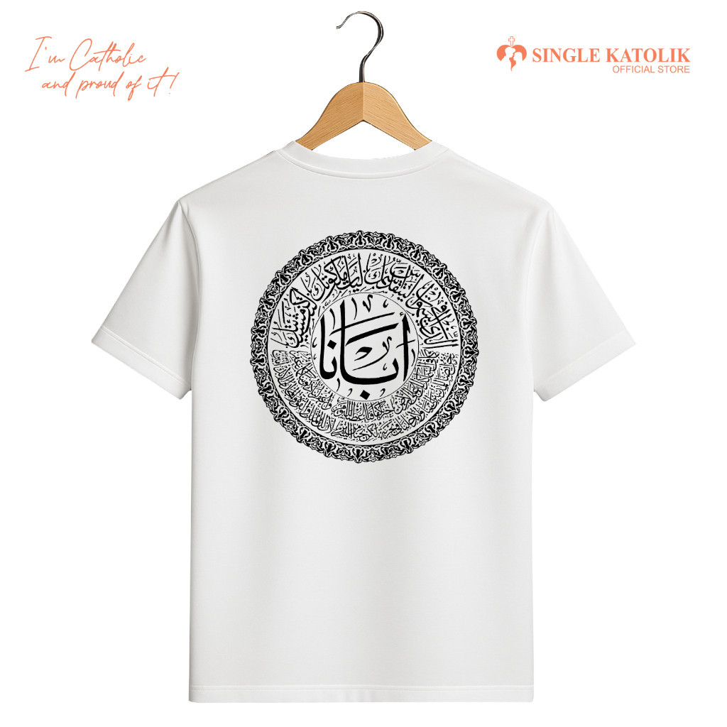 DOA BAPA KAMI (TULISAN ARAB) Versi 1 - Kaos Rohani - Katun Premium 100% - Sangat Nyaman - Single Kat