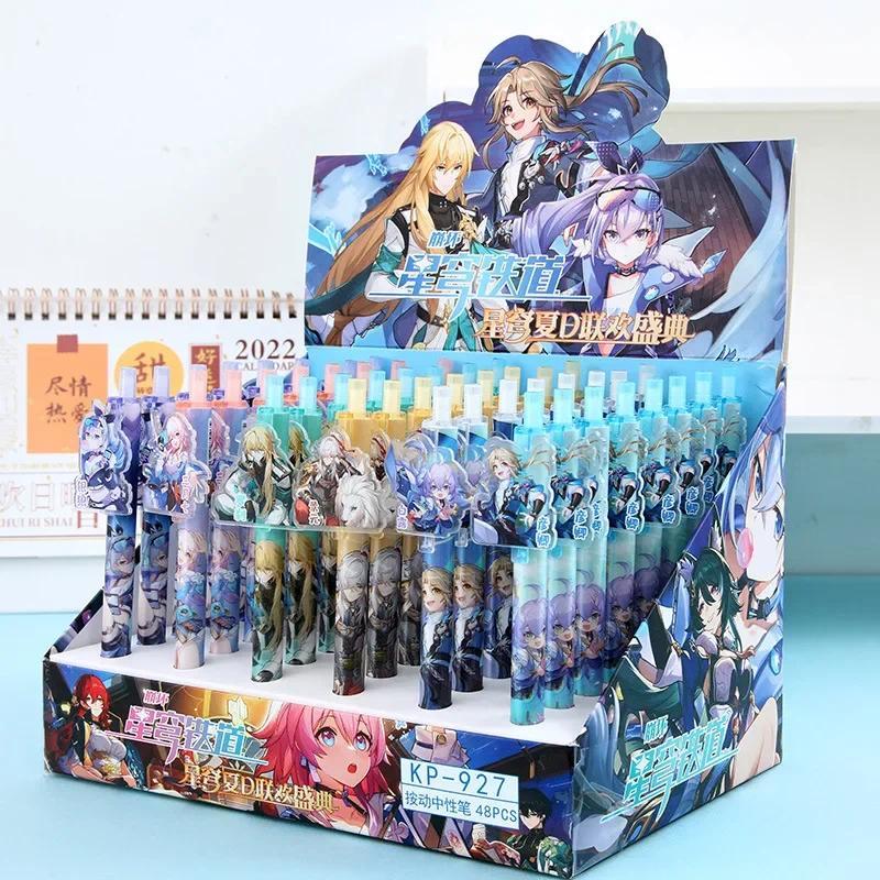 New 6Pcs Game Honkai: Star Rail Bailu Mar 7th Luoa Jing Yuan Silver Wolf Yanqing Gel Pen Kawaii Game