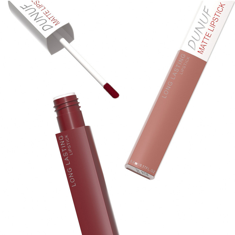 DUNUF8 warna matte warna tahan warna lip gloss velvet kabut wajah glaze tidak mudah untuk menghapus 
