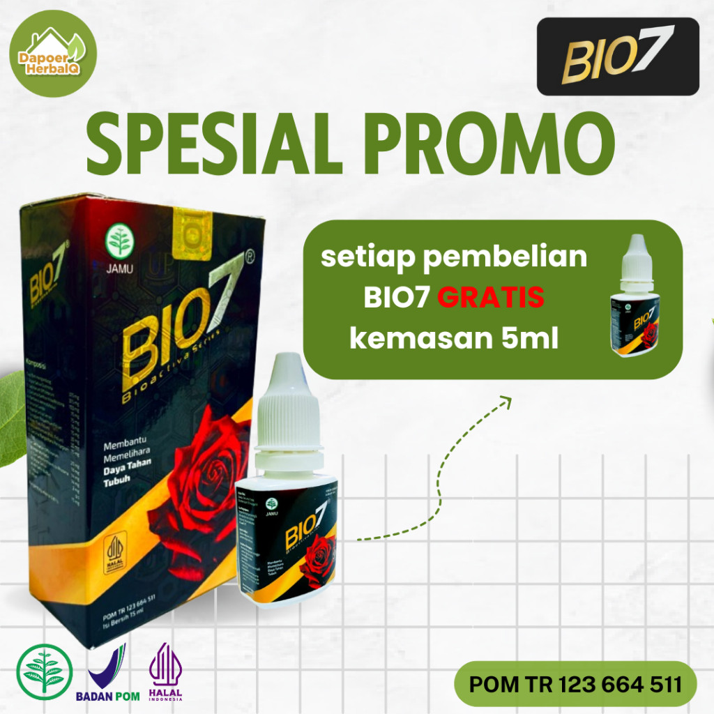 Bio7 (BIO SEVEN) Jamu Tetes mengobati stroke, asam urat, kolesterol, wasir, asma