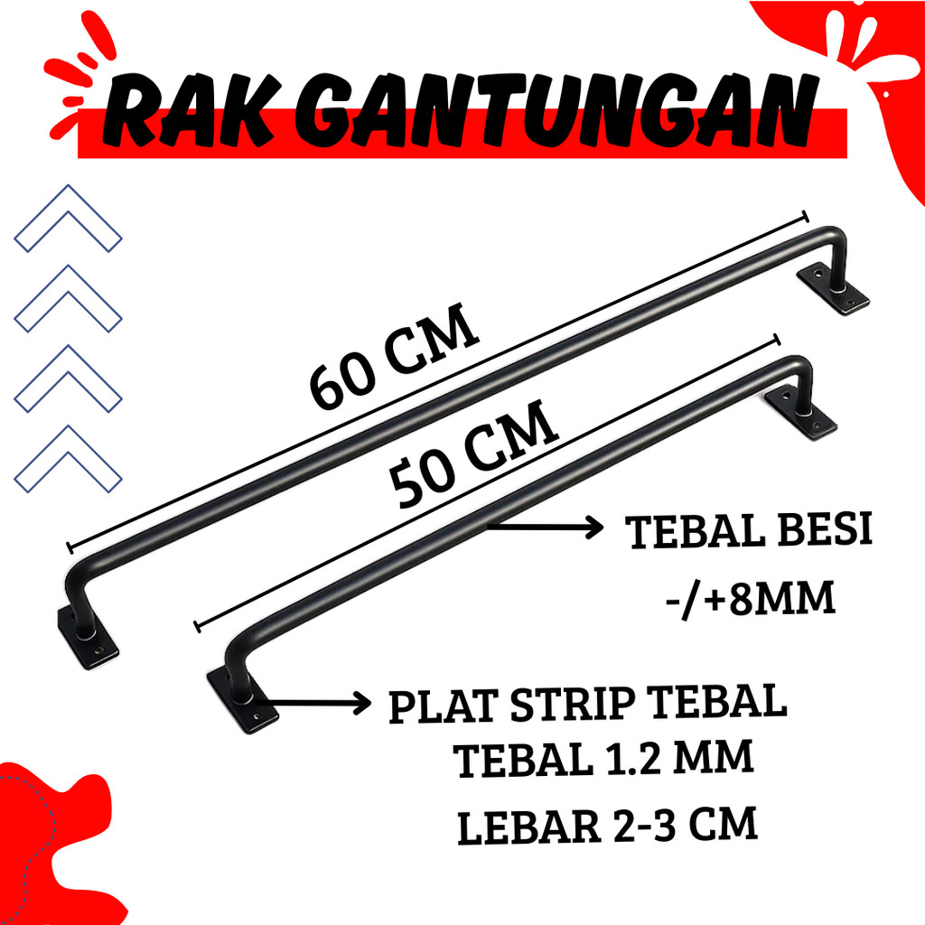 Gantungan Baju Dinding ,Gantungan Baju Besi Tembok, Dinding / Gawang Baju Tembok