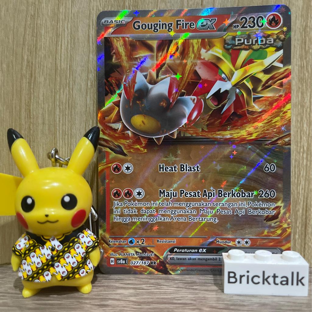 Gouging Fire ex RR sv8a 027/187 Scarlet & Violet Terastal Festival Kartu Pokemon TCG Original