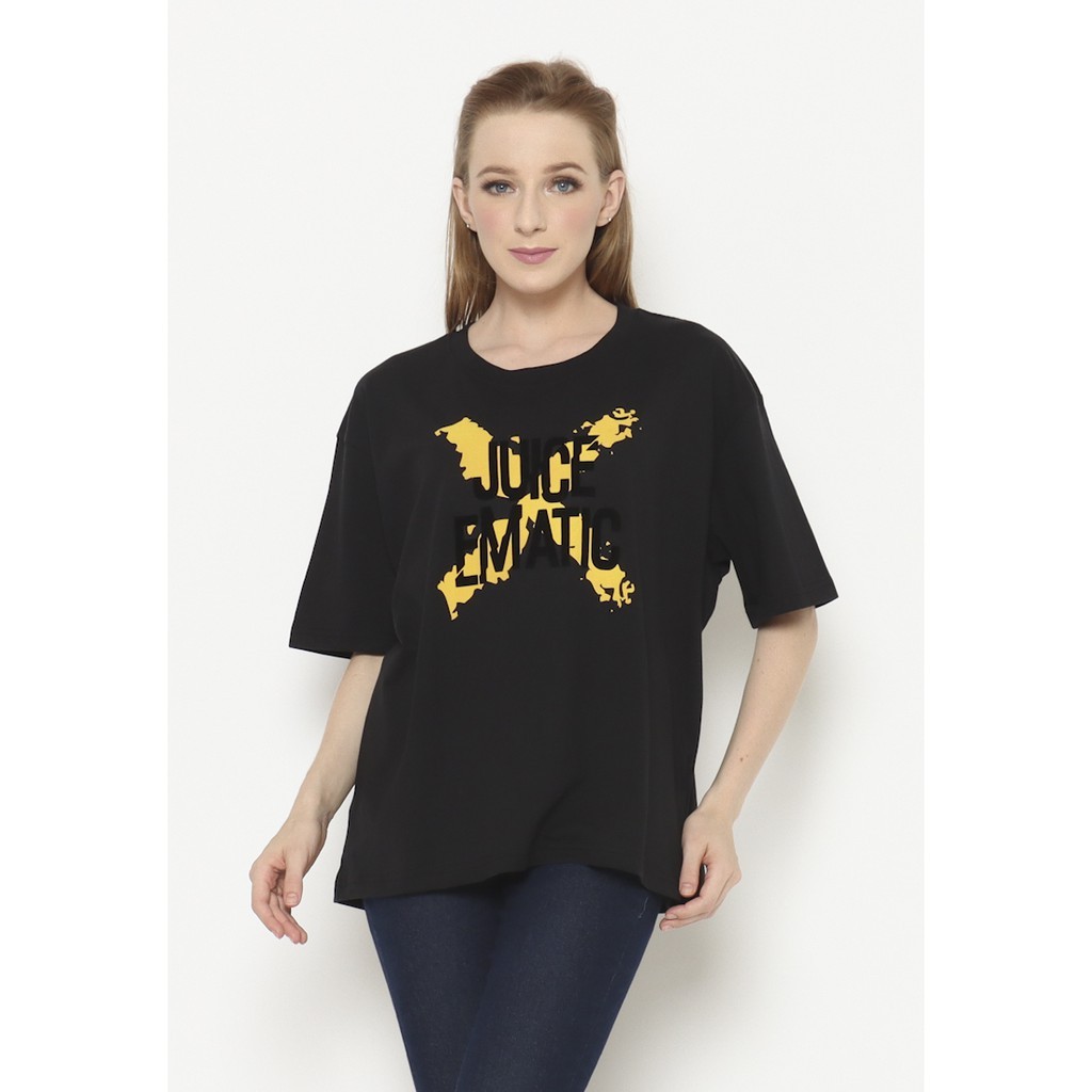 Juice Ematic Kaos Lengan Pendek Wanita Hitam POUND BOXY LSTS14602-BLK Planet Surf