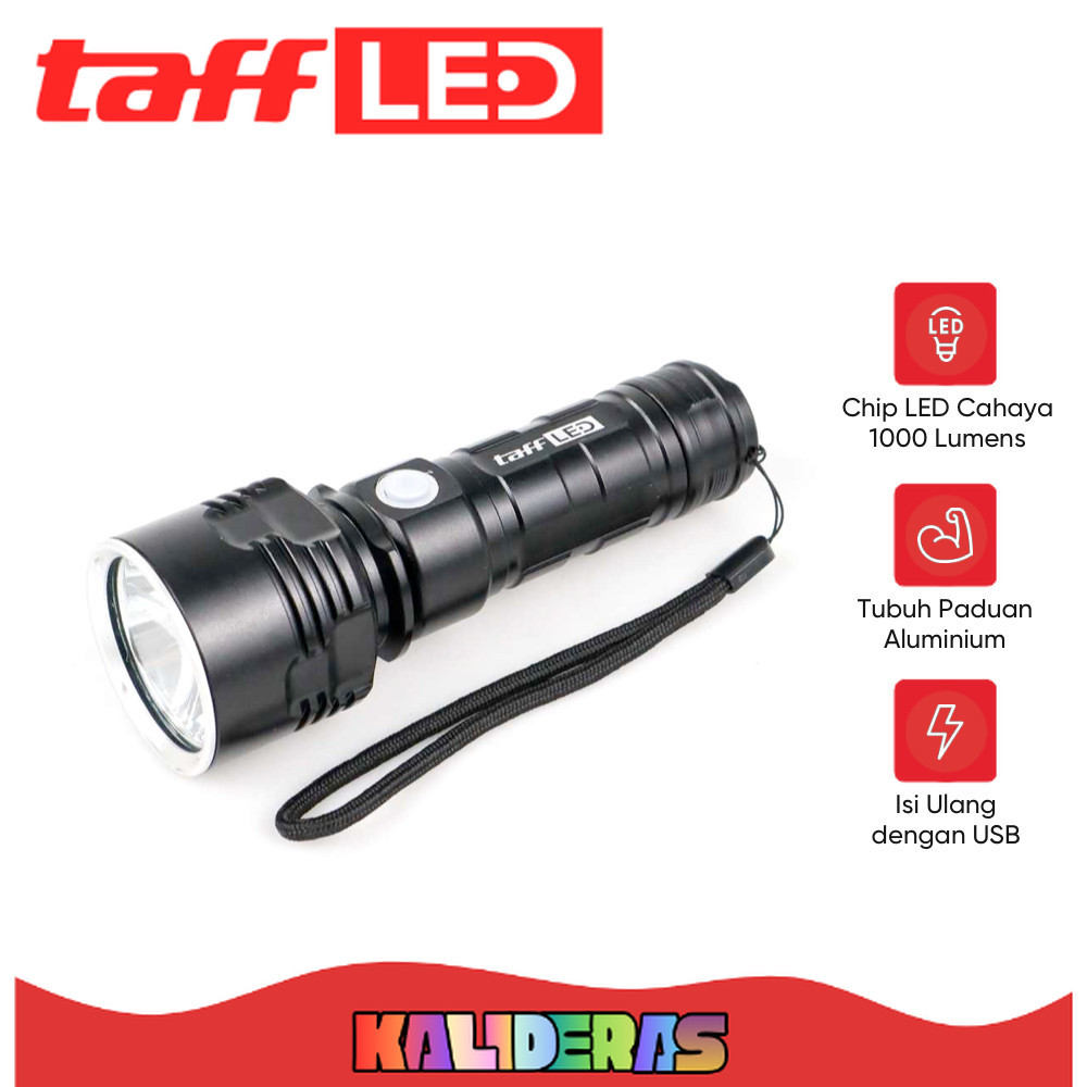 TAFFLED Senter LED USB Rechargeable P70 50W 1000 Lumens - XLM-P70