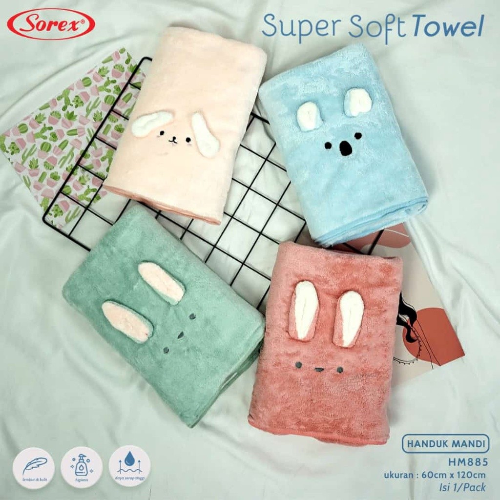 Sorex Handuk Bayi Sorex Handuk Mandi Premium Anak / Dewasa Microfiber Towel Lembut Halus Daya Serap 