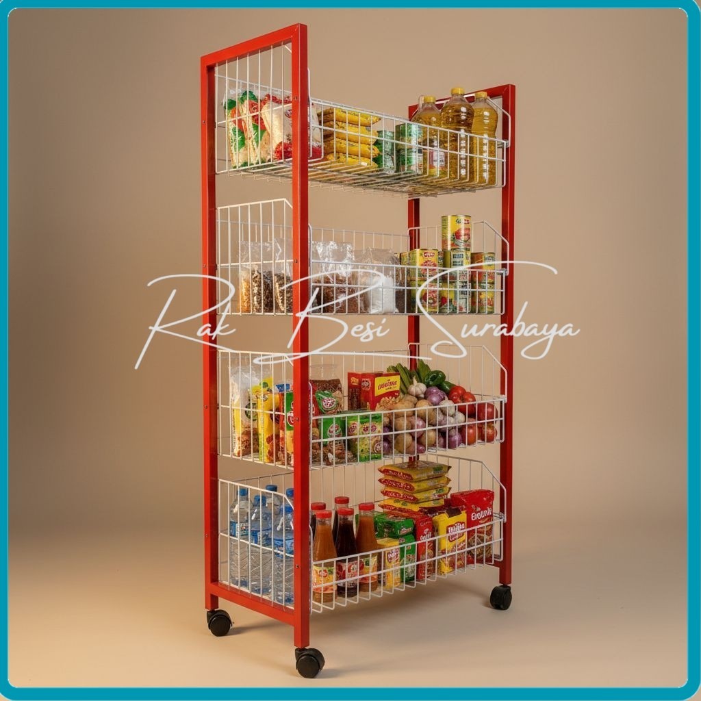 RAK CHIKI KAKI KOTAK 401 /Rak display/keranjang jajan/Rak toko/rak penyimpanan