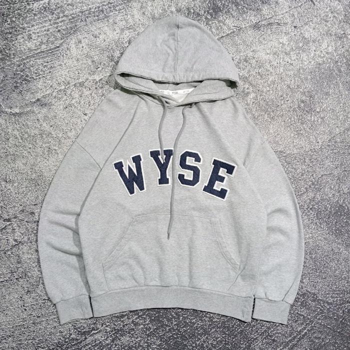 jaket Hoodie WYSE big logo bordir abu abu jaket casual murah size xl