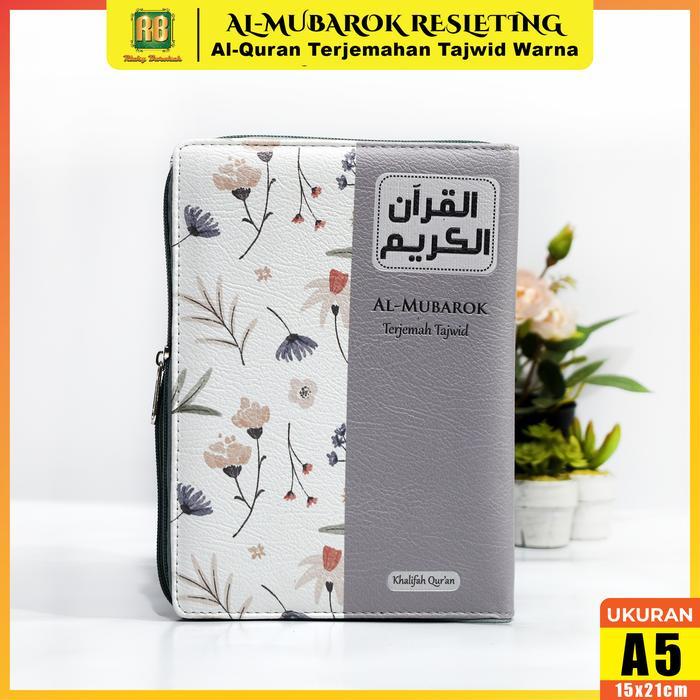 Al Quran Al Mubarok A5 Resleting, Quran Terjemahan dan Tajwid Warna - Pink A5