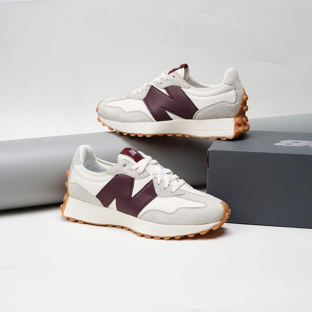 New Balance 327 Red Burgundy Moonbeam White STAUD