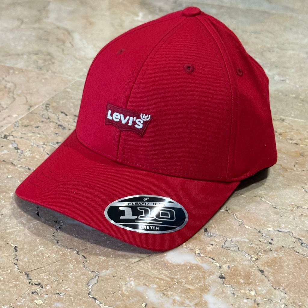 Topi Baseball Batwing Logo 38021-0270 Merah Flexfit - Topi Branded - 100% Original