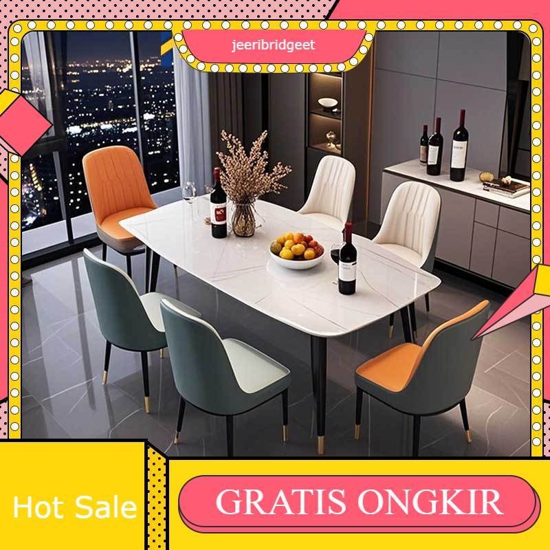 Meja Makan Kayu Meja Makan Aesthetic Dengan Sticker Marmer Meja Makan Minimalis Meja Makan Murah